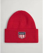 Retro Shield Beanie - Bright Red
